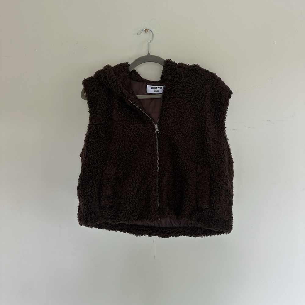 Mini Boden Brown Faux Fur Vest